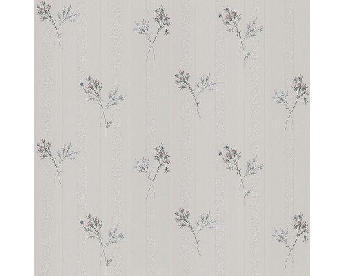 Обои Zambaiti Parati Satin Flowers IV Z66863 Винил на флизелине (0,53x10,05) Белый/Серый/Голубой, Цветы/Полоса