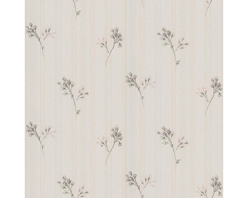 Обои Zambaiti Parati Satin Flowers IV Z66865 Винил на флизелине (0,53x10,05) Бежевый/Зеленый/Розовый, Цветы/Полоса