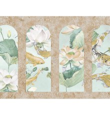 Панно Zambaiti Parati Satin Flowers IV Z66867 Винил на флизелине (3x5,1) Разноцветный, Архитектура/Цветы/Рыбы