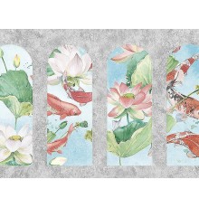 Панно Zambaiti Parati Satin Flowers IV Z66868 Винил на флизелине (3x5,1) Разноцветный, Архитектура/Цветы/Рыбы