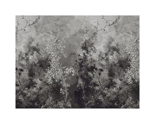 Панно Zambaiti Parati Satin Flowers IV Z66888 Винил на флизелине (3x5,1) Серый/Фиолетовый/Сиреневый, Деревья