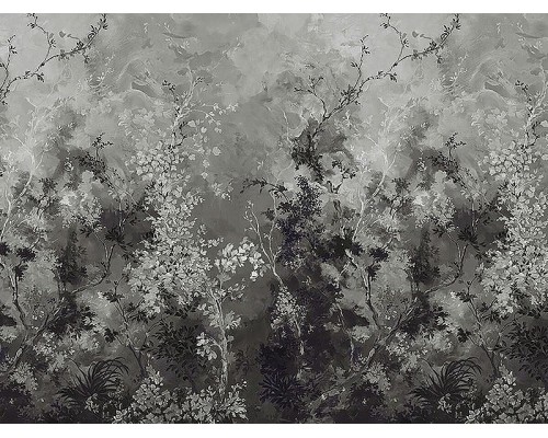 Панно Zambaiti Parati Satin Flowers IV Z66888 Винил на флизелине (3x5,1) Серый/Фиолетовый/Сиреневый, Деревья