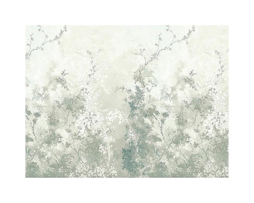 Панно Zambaiti Parati Satin Flowers IV Z66889 Винил на флизелине (3x5,1) Серый/Зеленый, Деревья