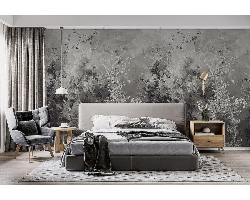 Панно Zambaiti Parati Satin Flowers IV Z66890 Винил на флизелине (3x5,1) Бежевый/Коричневый, Деревья