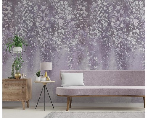 Панно Zambaiti Parati Satin Flowers IV Z66894 Винил на флизелине (3x5,1) Сиреневый, Цветы