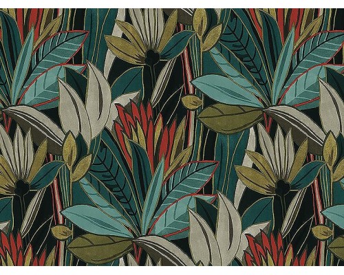 Панно Zambaiti Parati Satin Flowers IV Z66870 Винил на флизелине (3x5,1) Разноцветный, Листья