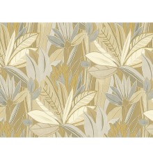 Панно Zambaiti Parati Satin Flowers IV Z66871 Винил на флизелине (3x5,1) Бежевый/Коричневый/Серый, Листья