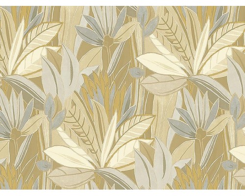 Панно Zambaiti Parati Satin Flowers IV Z66871 Винил на флизелине (3x5,1) Бежевый/Коричневый/Серый, Листья