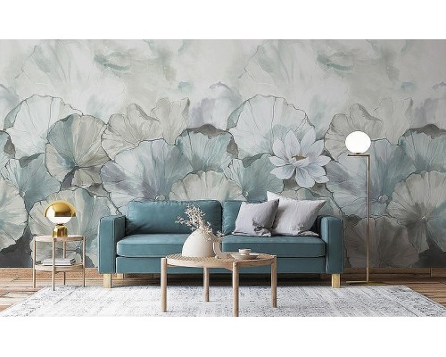 Панно Zambaiti Parati Satin Flowers IV Z66875 Винил на флизелине (3x5,1) Бежевый/Коричневый, Листья/Цветы