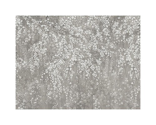 Панно Zambaiti Parati Satin Flowers IV Z66876 Винил на флизелине (3x5,1) Серый/Бежевый, Цветы