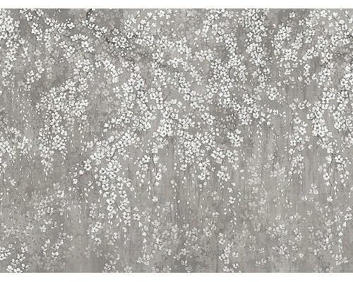 Панно Zambaiti Parati Satin Flowers IV Z66876 Винил на флизелине (3x5,1) Серый/Бежевый, Цветы