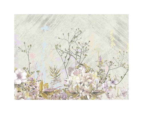 Панно Zambaiti Parati Satin Flowers IV Z66879 Винил на флизелине (3x5,1) Разноцветный, Цветы/Листья