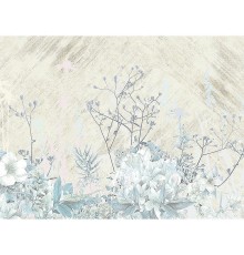 Панно Zambaiti Parati Satin Flowers IV Z66880 Винил на флизелине (3x5,1) Бежевый/Голубой/Синий, Цветы/Листья