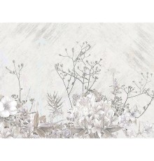 Панно Zambaiti Parati Satin Flowers IV Z66881 Винил на флизелине (3x5,1) Бежевый/Розовый/Серый, Цветы/Листья