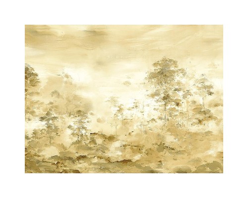 Панно Zambaiti Parati Satin Flowers IV Z66883 Винил на флизелине (3x5,1) Коричневый, Пейзаж/Деревья