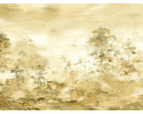 Панно Zambaiti Parati Satin Flowers IV Z66883 Винил на флизелине (3x5,1) Коричневый, Пейзаж/Деревья