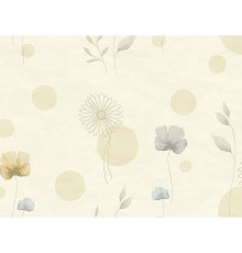 Панно Zambaiti Parati Satin Flowers IV Z66887 Винил на флизелине (3x5,1) Бежевый/Серый/Коричневый, Круги/Листья/Цветы