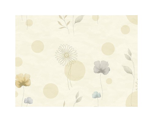 Панно Zambaiti Parati Satin Flowers IV Z66887 Винил на флизелине (3x5,1) Бежевый/Серый/Коричневый, Круги/Листья/Цветы