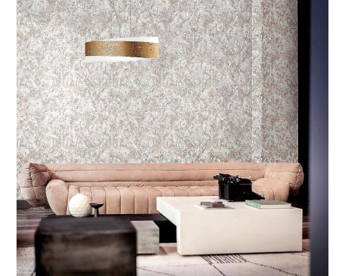 Обои Fipar Brilla R 23522 Винил на флизелине (1,06x10,05) Бежевый/Розовый, Дамаск/Штукатурка