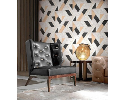 Обои Fipar Brilla R 23525 Винил на флизелине (1,06x10,05) Бежевый/Серый, Абстракция/Геометрия/Ромб