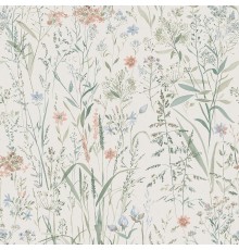 Обои Grandeco Universe 4 UR 3303 Винил на флизелине (1,06x10,05) Зеленый/Голубой/Розовый, Цветы/Листья