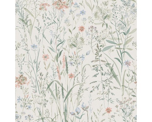 Обои Grandeco Universe 4 UR 3303 Винил на флизелине (1,06x10,05) Зеленый/Голубой/Розовый, Цветы/Листья