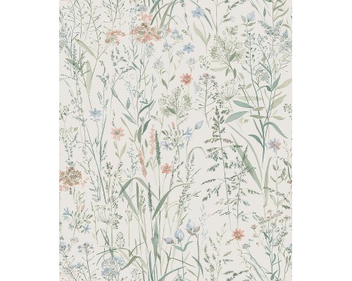 Обои Grandeco Universe 4 UR 3303 Винил на флизелине (1,06x10,05) Зеленый/Голубой/Розовый, Цветы/Листья