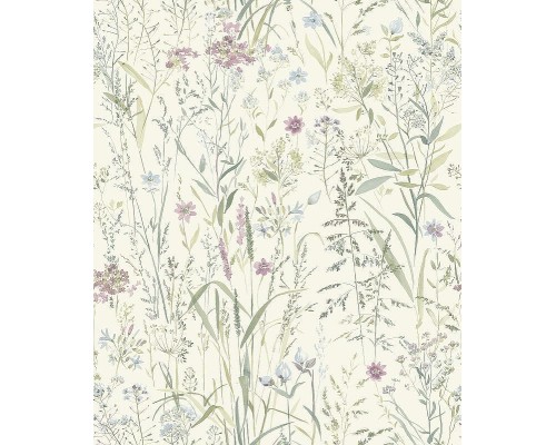Обои Grandeco Universe 4 UR 3310 Винил на флизелине (1,06x10,05) Бежевый/Зеленый/Сиреневый, Цветы/Листья