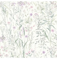 Обои Grandeco Universe 4 UR 3319 Винил на флизелине (1,06x10,05) Бирюзовый/Зеленый/Розовый, Цветы/Листья