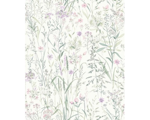 Обои Grandeco Universe 4 UR 3319 Винил на флизелине (1,06x10,05) Бирюзовый/Зеленый/Розовый, Цветы/Листья