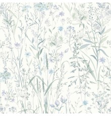 Обои Grandeco Universe 4 UR 3329 Винил на флизелине (1,06x10,05) Бирюзовый/Зеленый/Голубой, Цветы/Листья