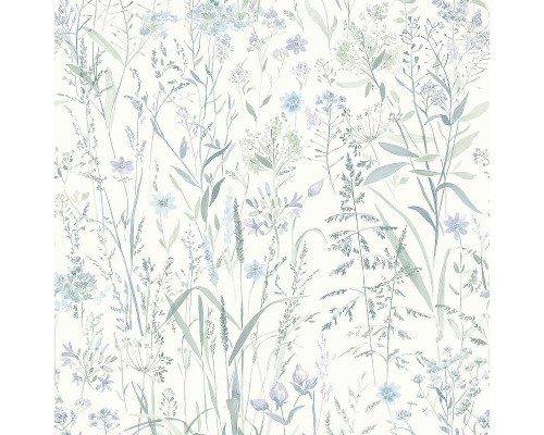 Обои Grandeco Universe 4 UR 3329 Винил на флизелине (1,06x10,05) Бирюзовый/Зеленый/Голубой, Цветы/Листья