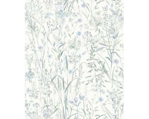 Обои Grandeco Universe 4 UR 3329 Винил на флизелине (1,06x10,05) Бирюзовый/Зеленый/Голубой, Цветы/Листья