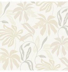 Обои Grandeco Universe 4 UR 3419 Винил на флизелине (1,06x10,05) Бежевый/Серый, Листья/Рогожка