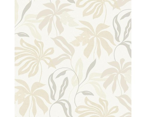 Обои Grandeco Universe 4 UR 3419 Винил на флизелине (1,06x10,05) Бежевый/Серый, Листья/Рогожка