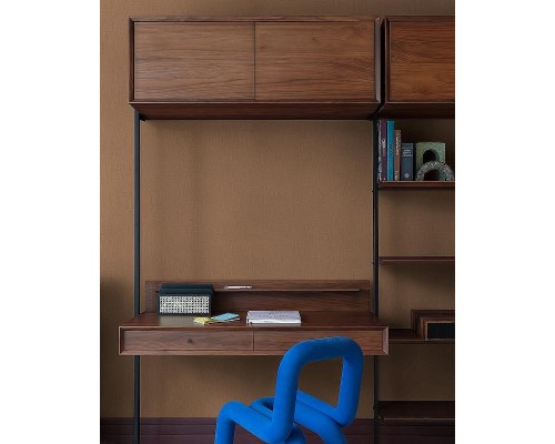 Обои Grandeco Atmosphere AT1020 Винил на флизелине (0,53x10,05) Коричневый/Оранжевый, Рогожка