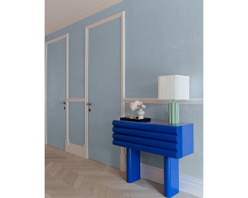 Обои Grandeco Atmosphere AT1023 Винил на флизелине (0,53x10,05) Голубой, Рогожка