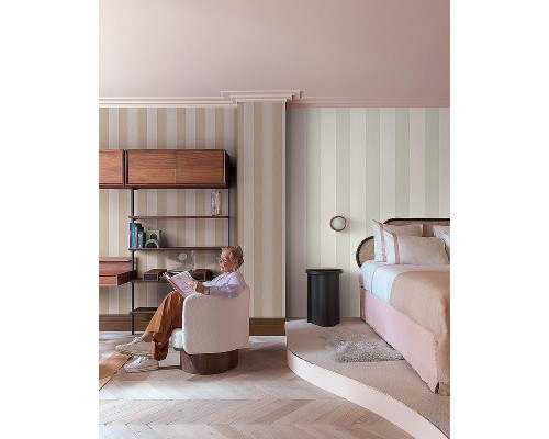 Обои Grandeco Atmosphere AT4009 Винил на флизелине (0,53x10,05) Серый, Полоса/Рогожка