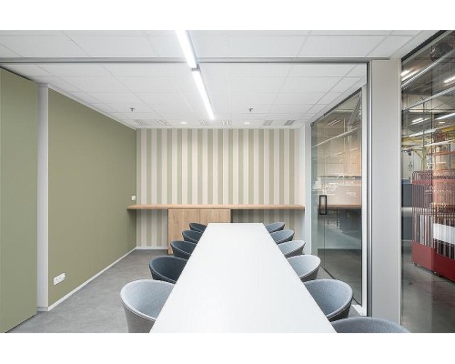 Обои Grandeco Atmosphere AT4028 Винил на флизелине (0,53x10,05) Бирюзовый/Бежевый, Полоса/Рогожка