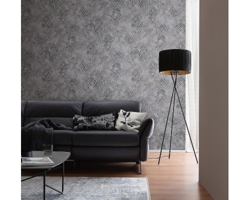 Обои Marburg Memoria 30365 Винил на флизелине (1,06x10,05) Серый/Серебряный, Геометрия/Штукатурка