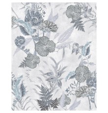 Панно Marburg Memoria 34303 Винил на флизелине (2,12x2,7) Серый/Зеленый/Синий, Листья/Цветы