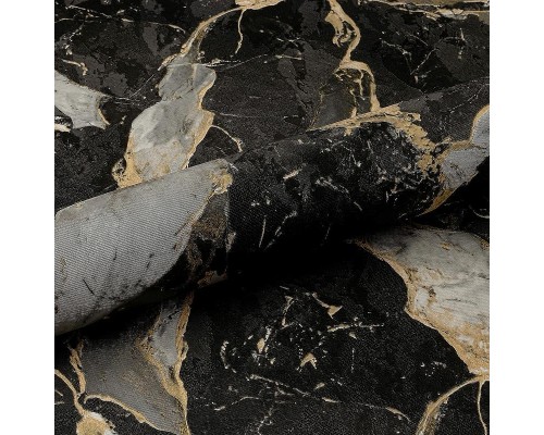 Обои Fipar Gold R 23601 Винил на флизелине (1,06x10,05) Серый/Золото/Черный, Мрамор