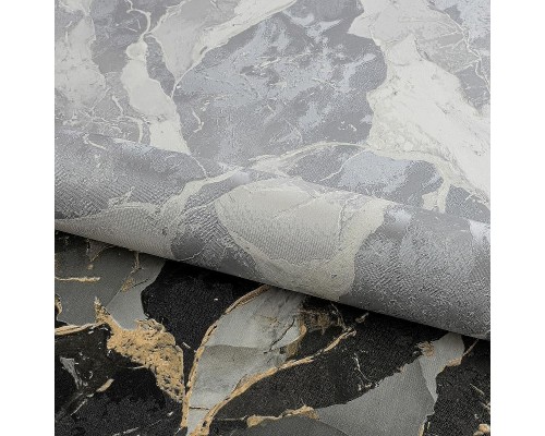 Обои Fipar Gold R 23609 Винил на флизелине (1,06x10,05) Серый/Серебряный, Мрамор