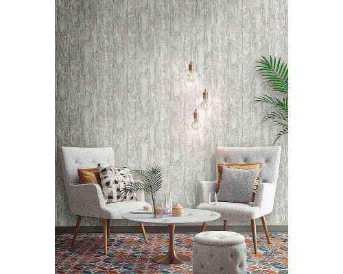 Обои Fipar Gold R 23610 Винил на флизелине (1,06x10,05) Серый/Бежевый, Полоса/Штукатурка