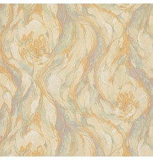 Обои Fipar Gold R 23618 Винил на флизелине (1,06x10,05) Бежевый/Зеленый/Золото/Сиреневый, Мрамор/Цветы