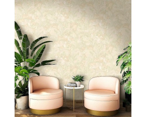 Обои Fipar Gold R 23645 Винил на флизелине (1,06x10,05) Бежевый/Зеленый/Розовый, Абстракция/Цветы/Штукатурка