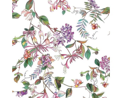 Обои Marburg Flora 47456 Винил на флизелине (0,53x10,05) Белый/Разноцветный, Цветы