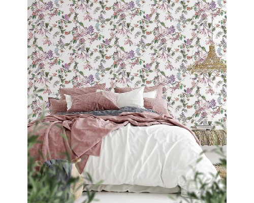 Обои Marburg Flora 47456 Винил на флизелине (0,53x10,05) Белый/Разноцветный, Цветы