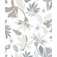 Обои Marburg Flora 47468 Винил на флизелине (0,53x10,05) Белый/Серый/Бежевый, Листья/Цветы