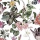 Обои Marburg Flora 47458 Винил на флизелине (0,53x10,05) Белый/Разноцветный, Цветы